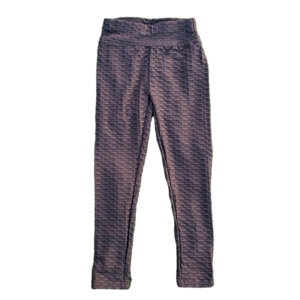 Womens Black Textured Scrunchy Leggings
